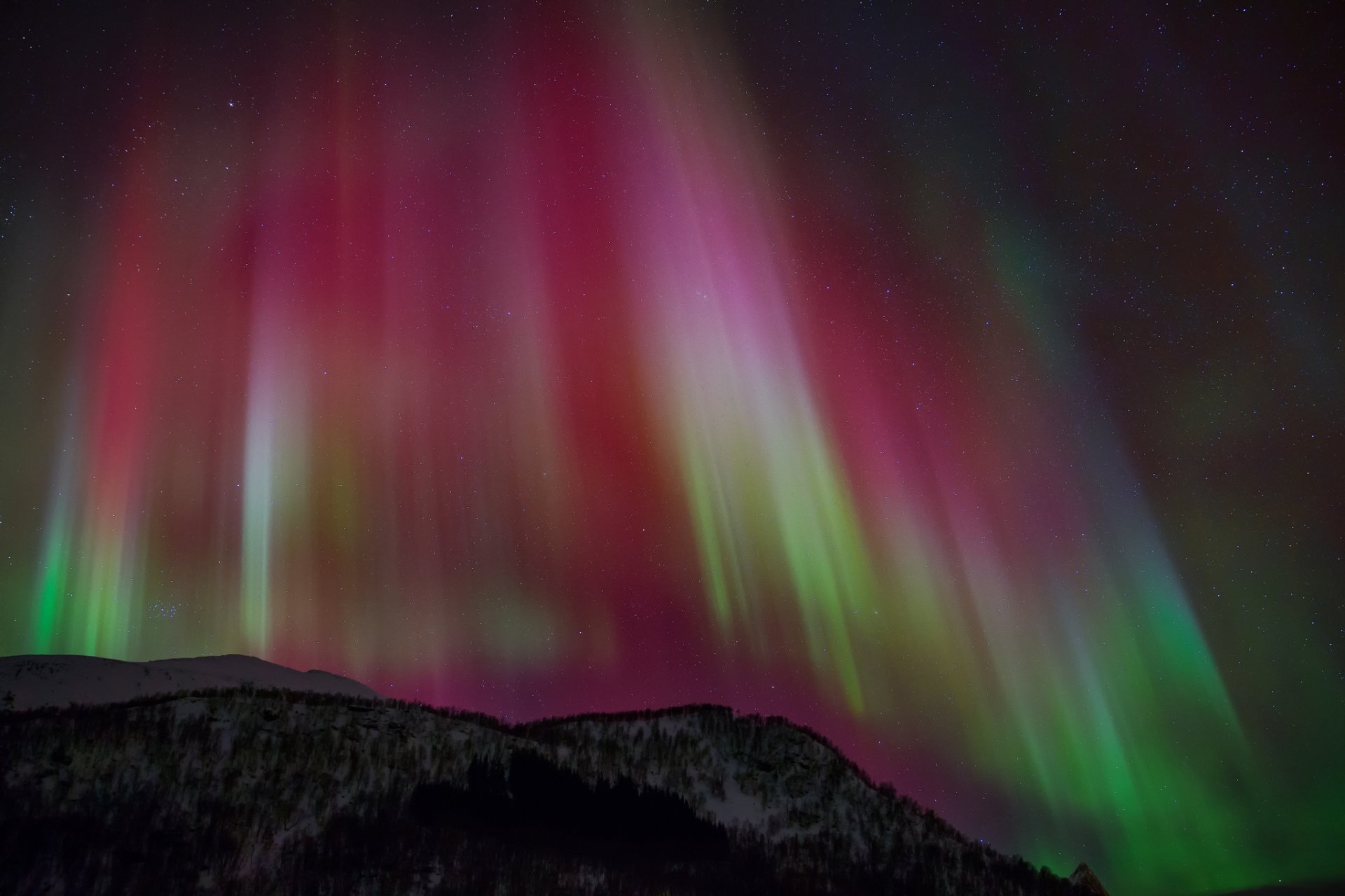 resplandor aurora boreal cielo estrellas noche