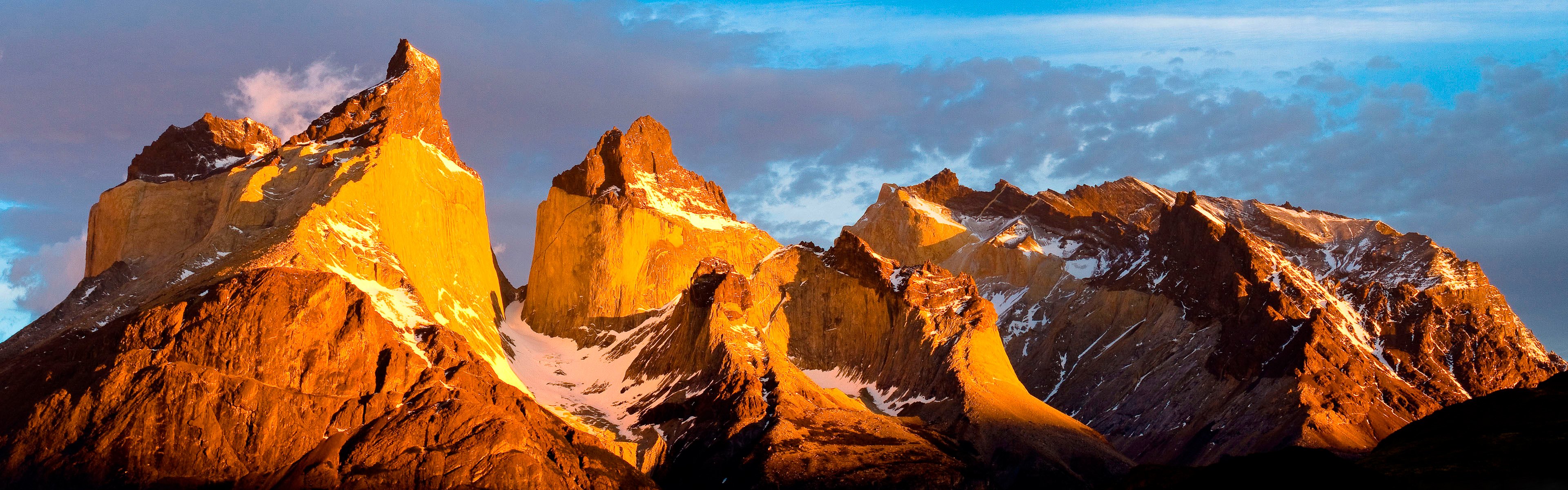 panorama cile cielo nuvole tramonto montagne cime