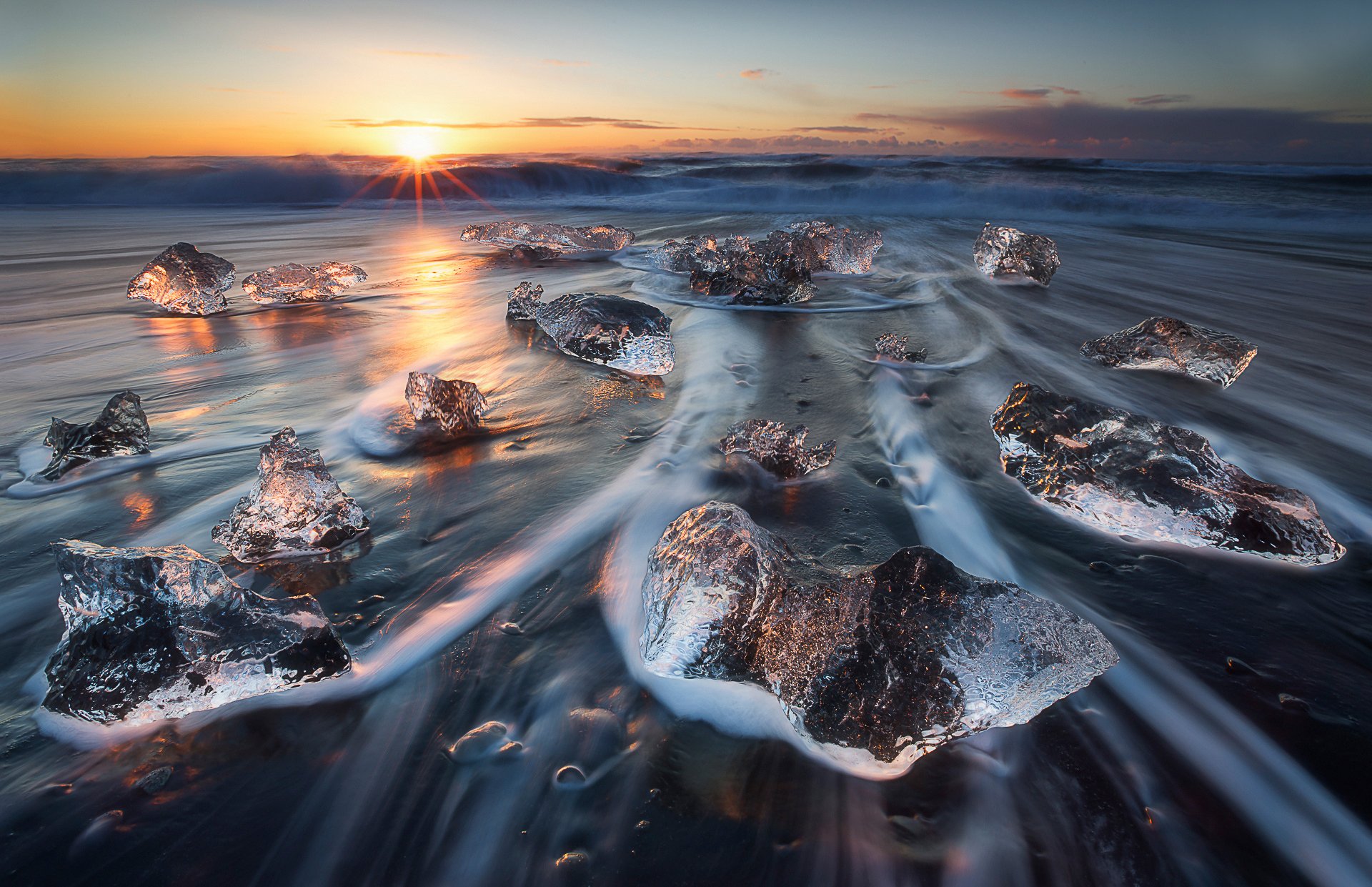 breiðamerkurjökull vatnajökull national park vatnajökull island flut wellen märz