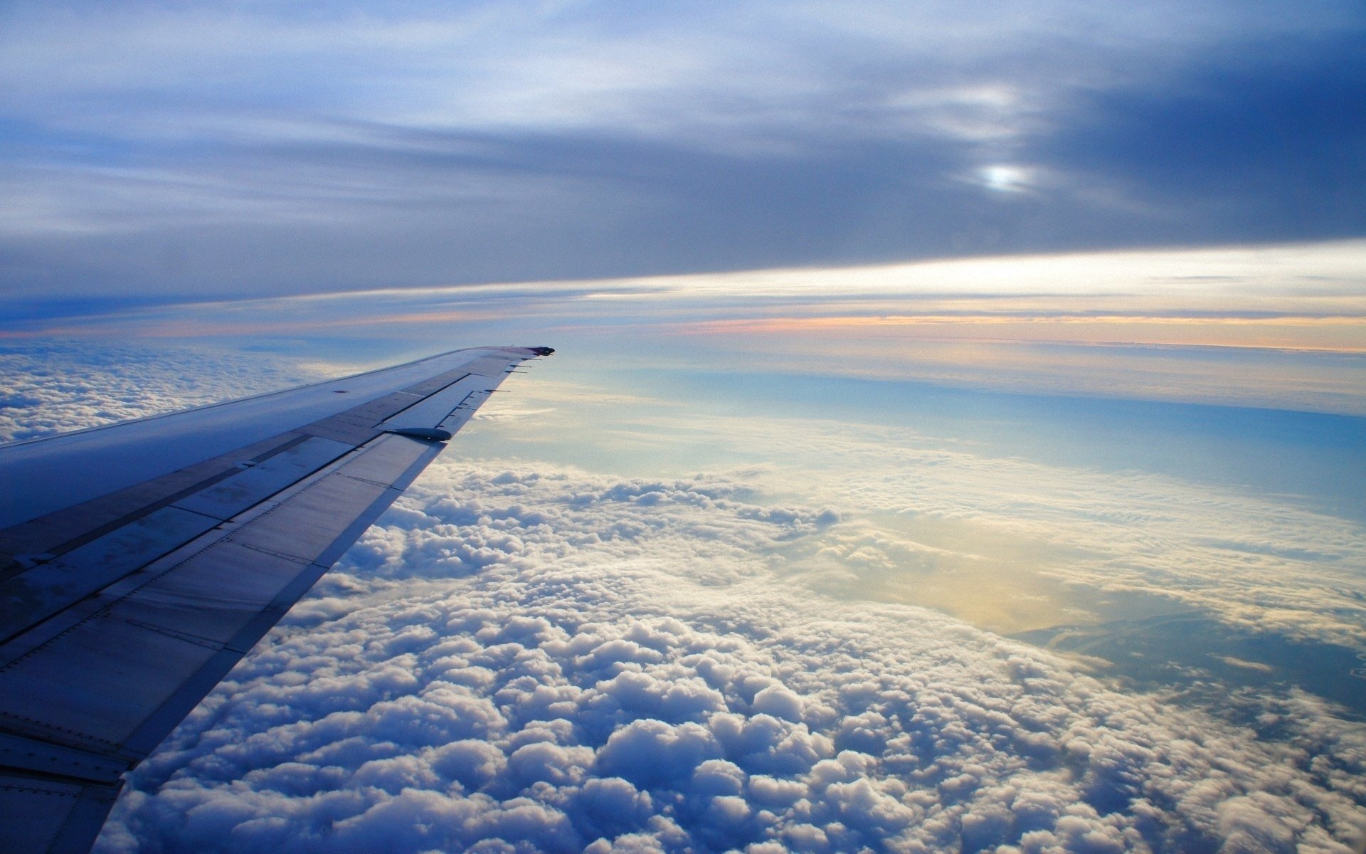 plane wing sky flight cloud