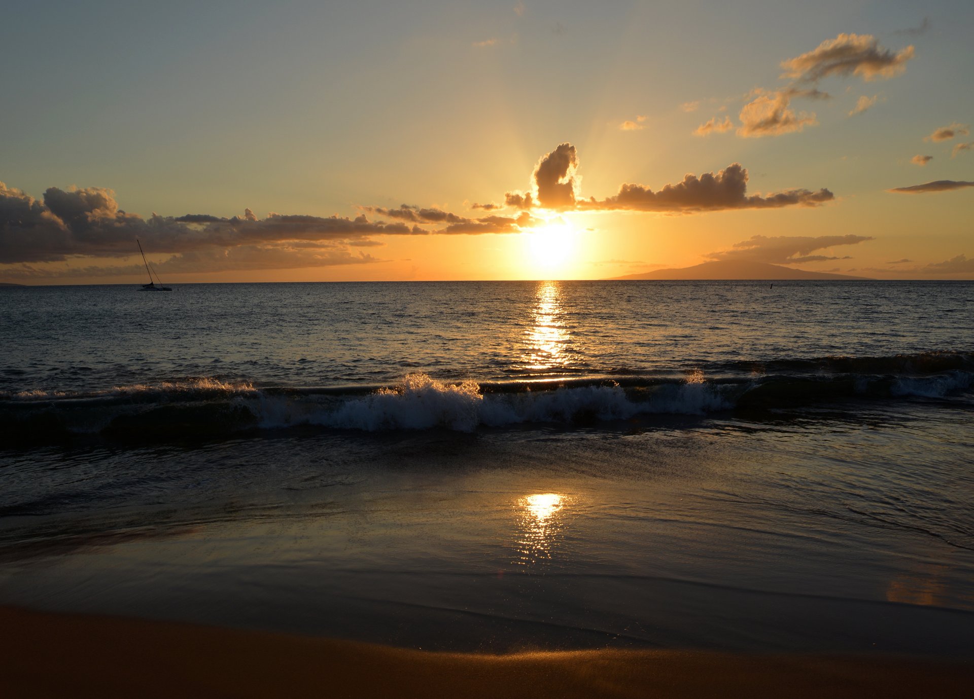 aube coucher de soleil mer ciel maui hawaii horizon nature photo