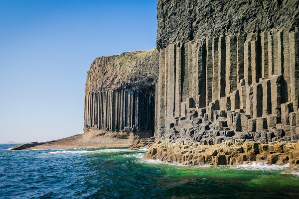 High cliffs on the seashore