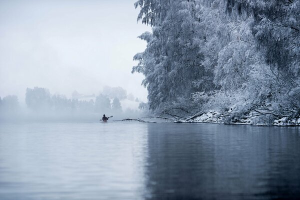 Winter Lake Fylke Akerhus In Norway