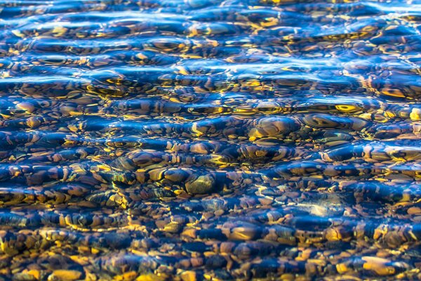 Прозрачная вода с камнями на дне