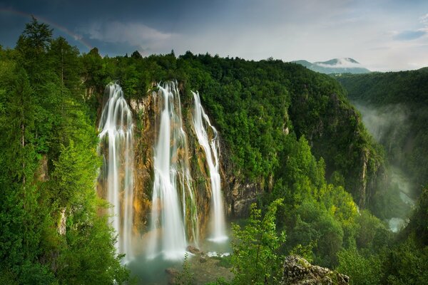 Cascade majestueuse dans la gorge