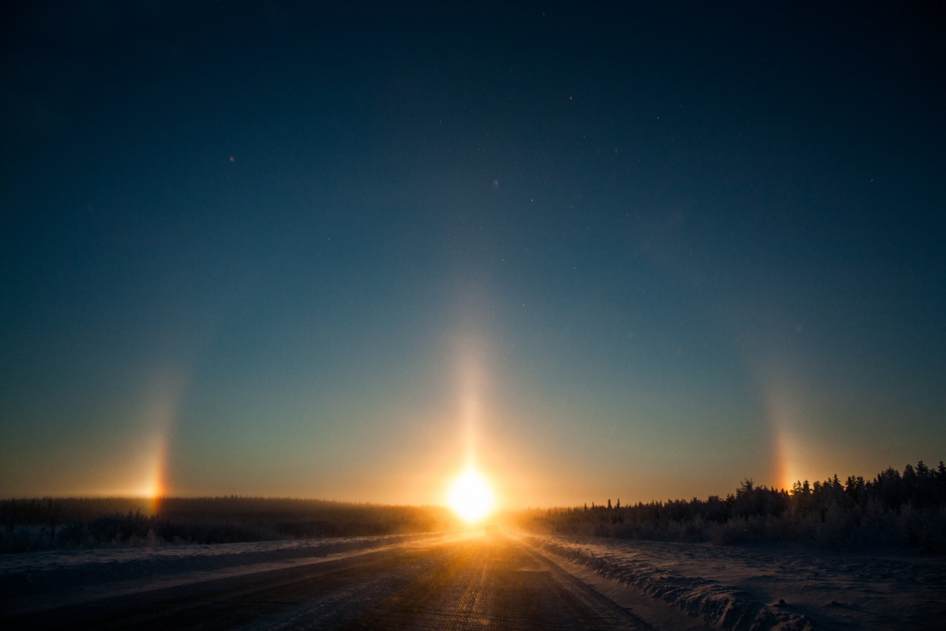 road sun halo