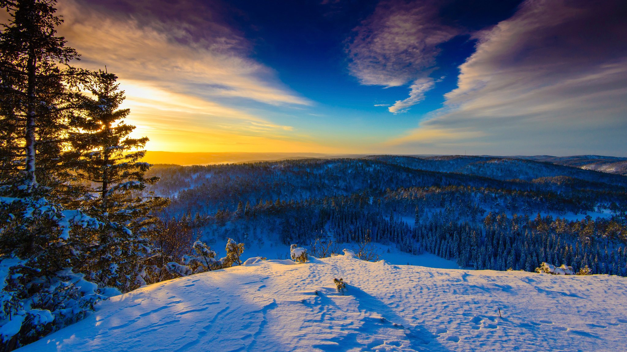 norway winter sunny day