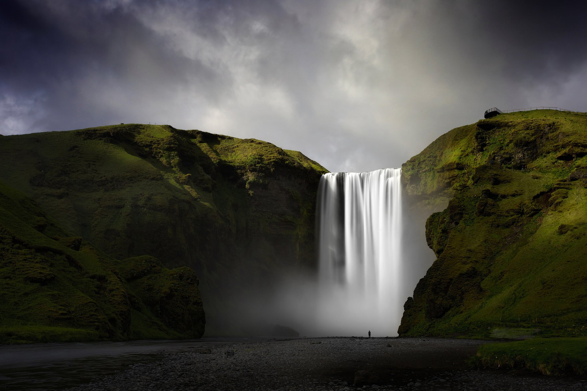 natura islandia rzeka skougau wodospad skougafoss