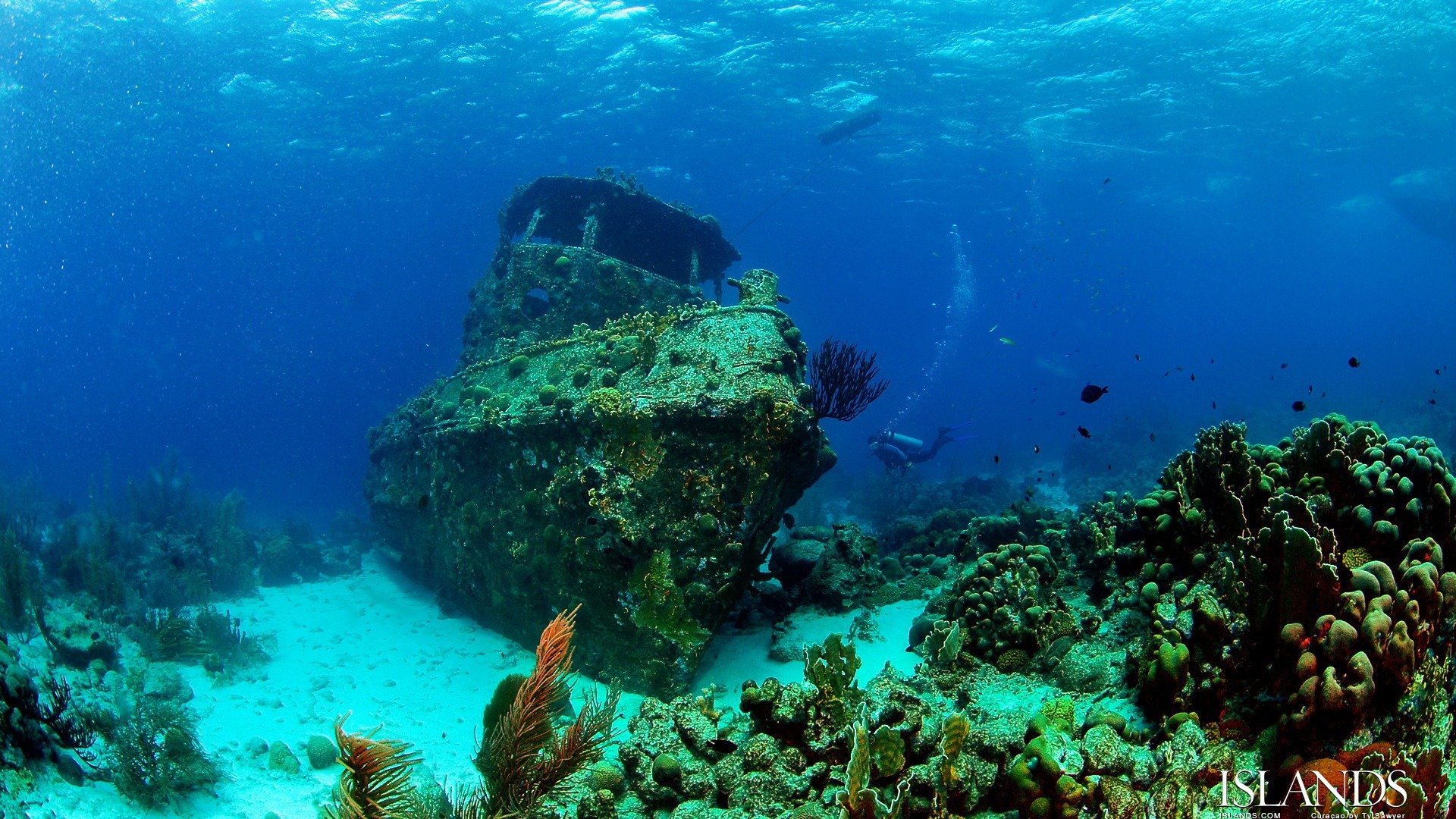 tiefe versenkt schiff schöne landschaft schönheit