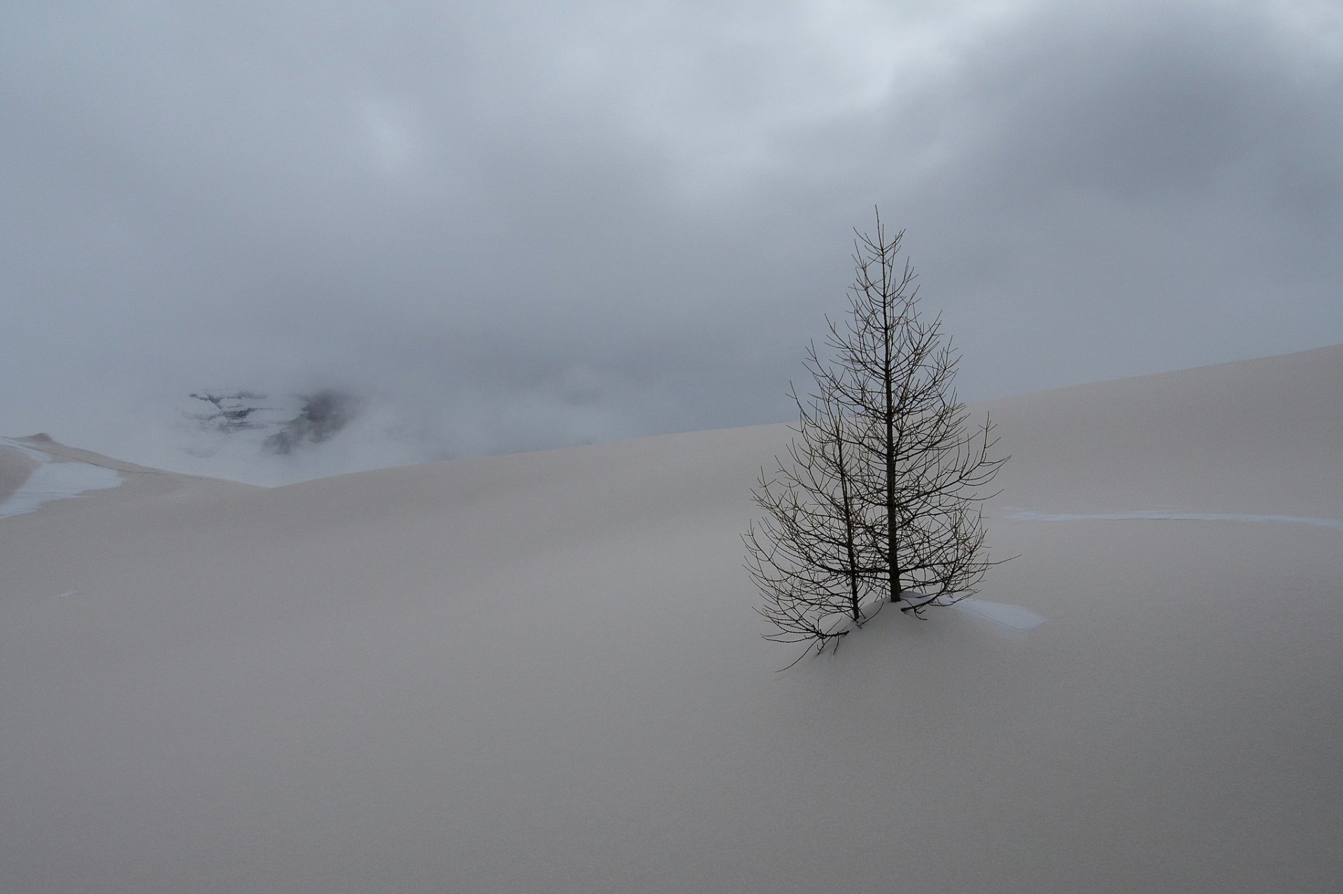 ky clouds mountain snow winter tree