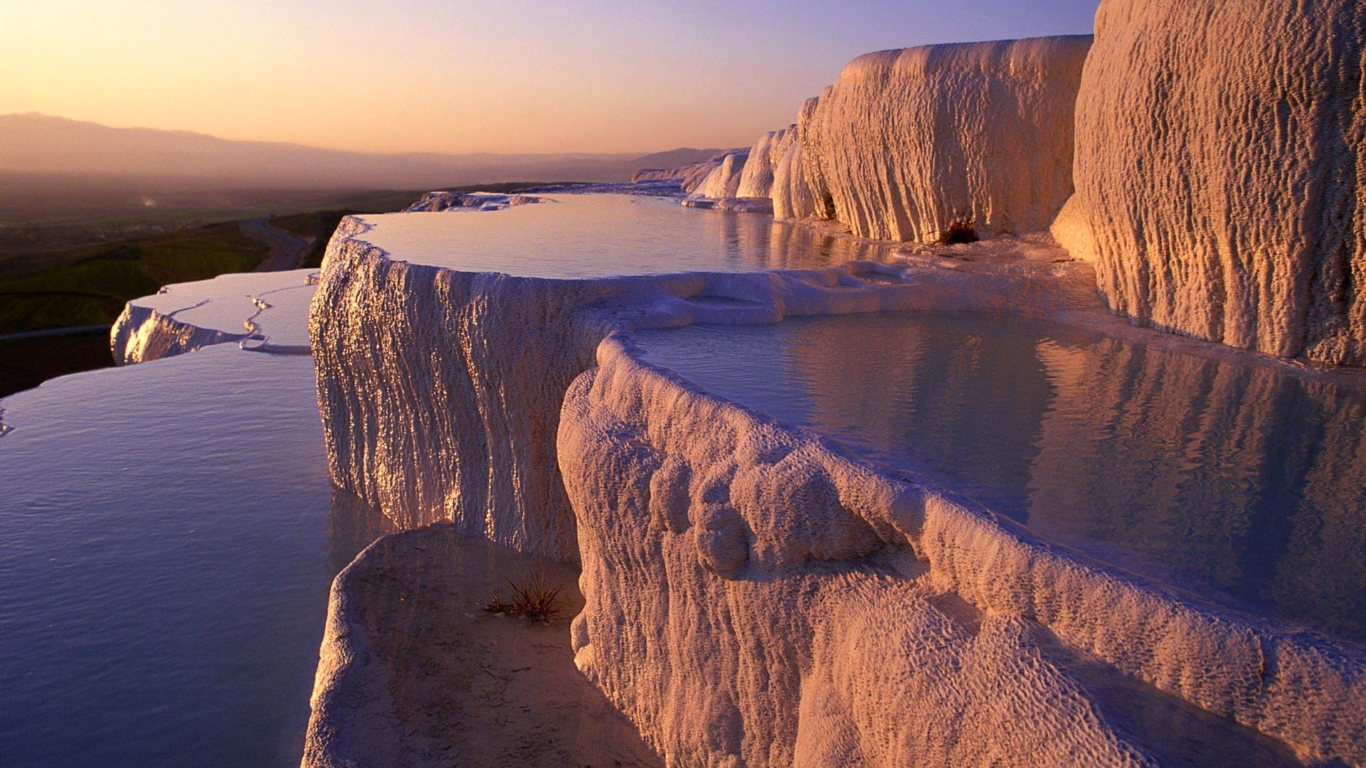 небо горы каскад вода соль