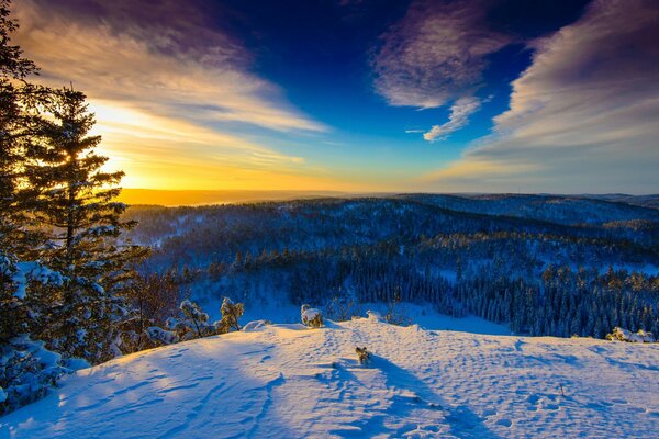 Sonniger Tag im winterlichen Norwegen