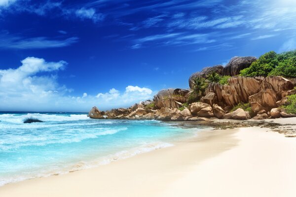 Spiaggia tropicale in riva al mare