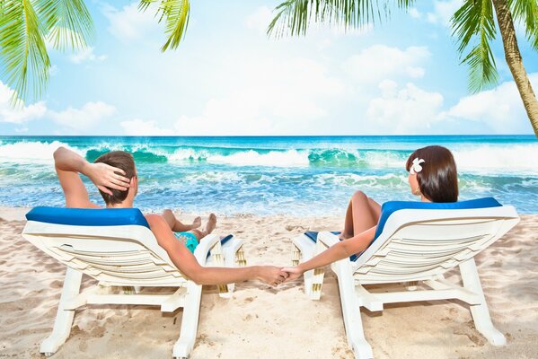 Vacances à la mer. Un rêve pour les amoureux