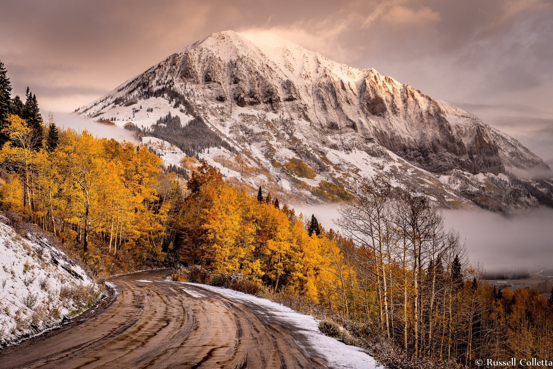 strada montagne neve natura