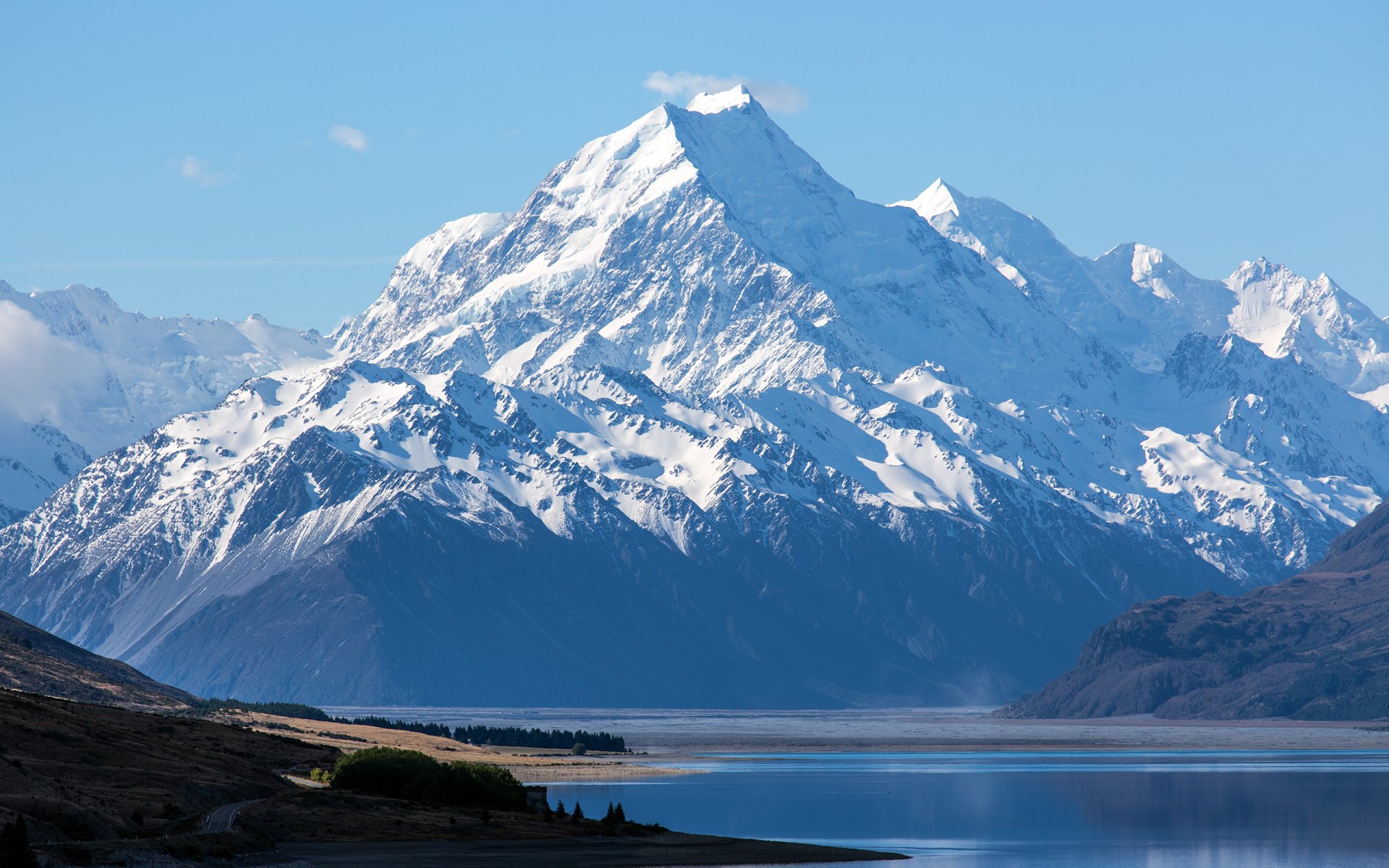 nouvelle-zélande mount cook parc national d aoraki montagnes neige lac