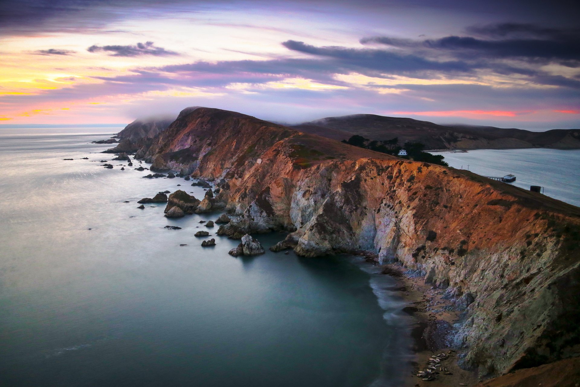 kamin rock point reyes national seaside insel ozean kalifornien usa