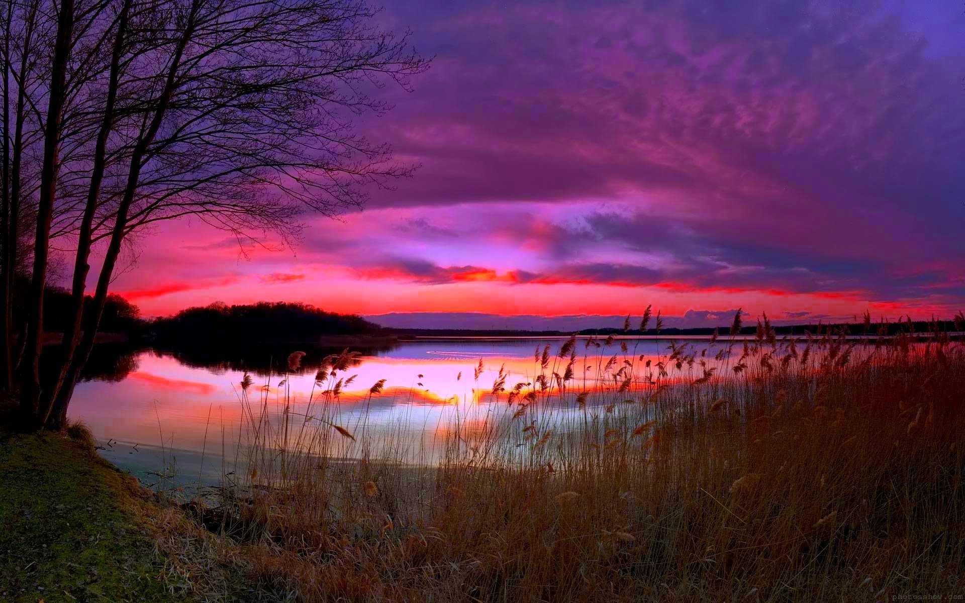 lago tarde puesta de sol naturaleza