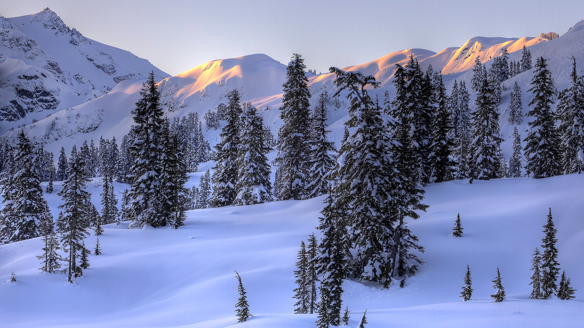 himmel berge winter schnee bäume fichte landschaft hang