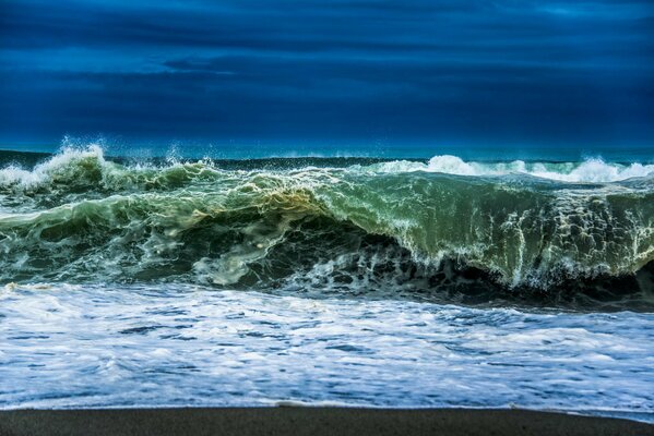 The seething Black Sea at sunset