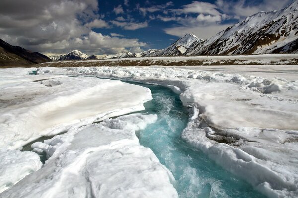 Mountains and winter nature, which is wrapped in snow