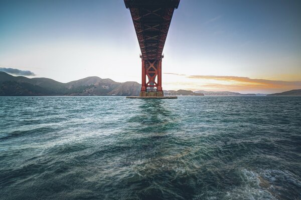 View under the bridge Golden Gate in San Francisco