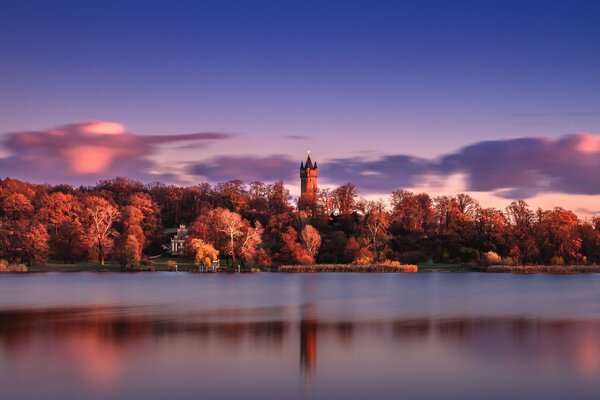 Fiume riflessione autumn park Germania