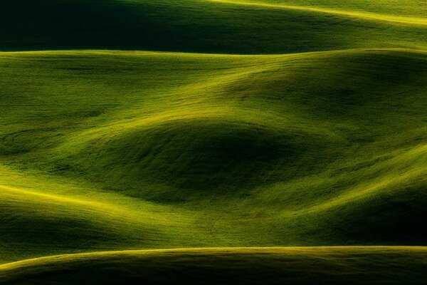 Super green hills at dawn