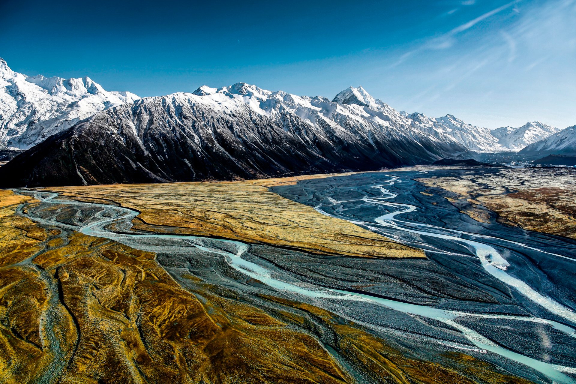 hooker valley berge himmel aoraki mount cook nationalpark