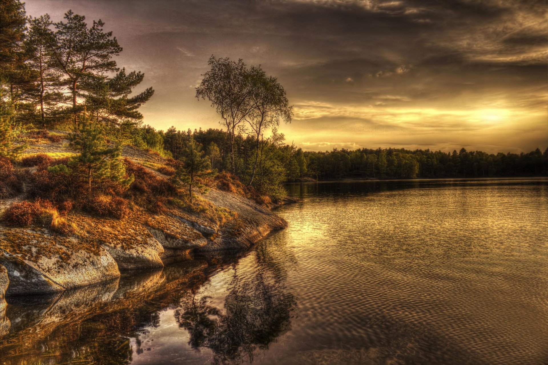 suecia lago noche