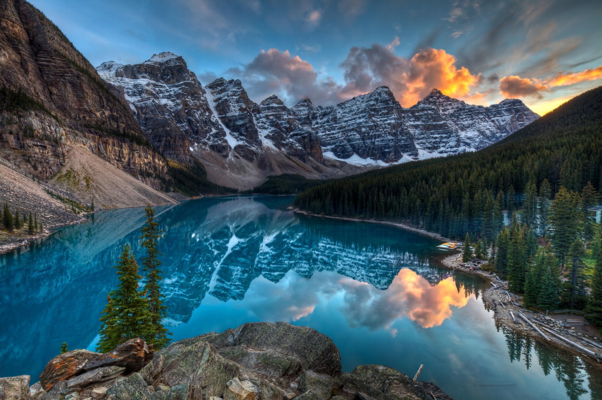 montañas canadá lago bosque