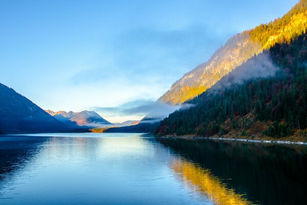 Lake Baikal surrounded by mountains