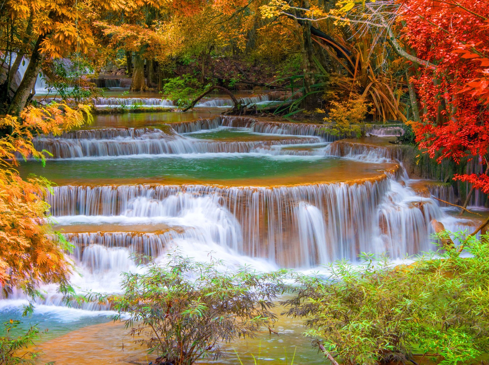 cascada naturaleza agua otoño paisaje belleza