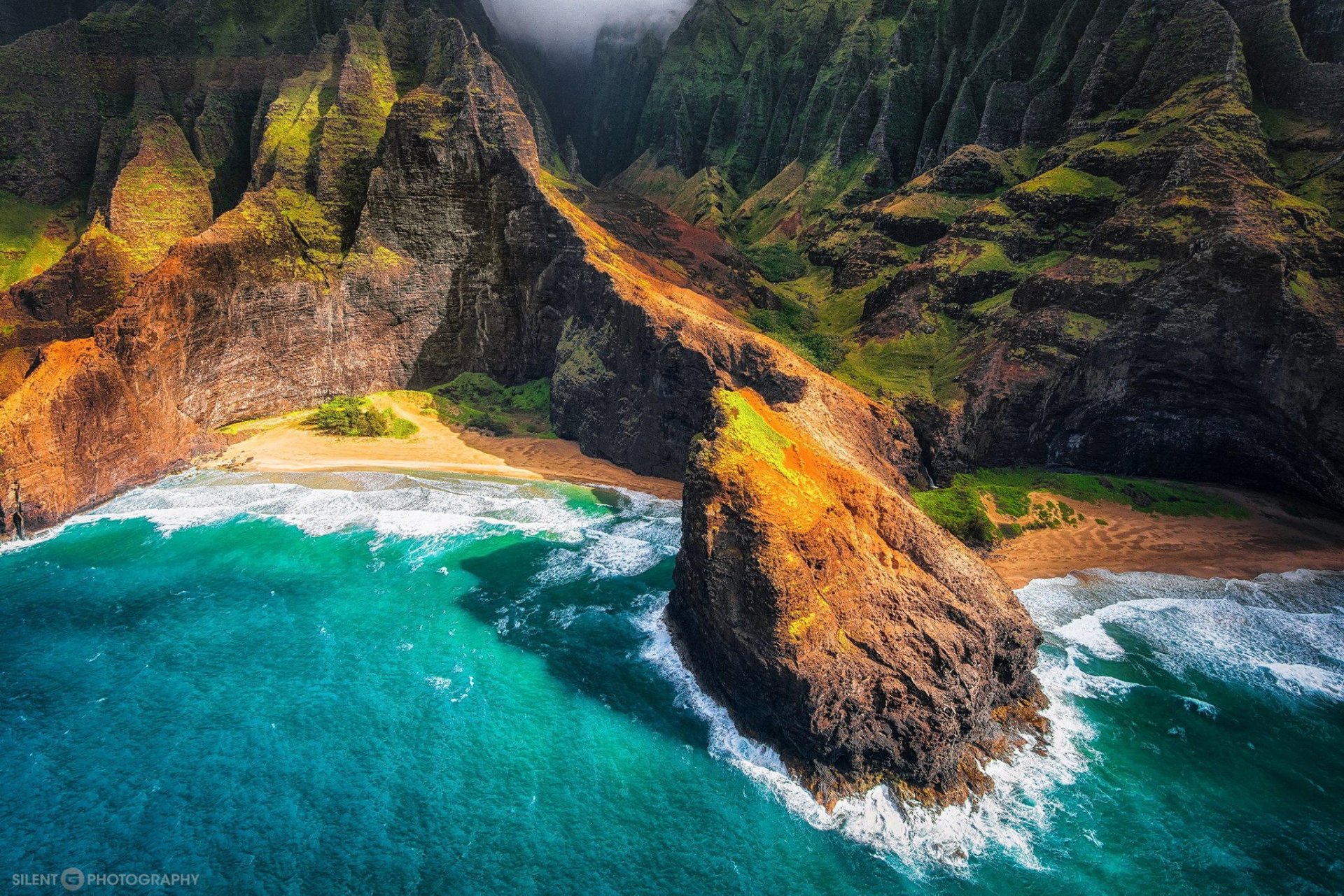 île hawaï océan panorama montagnes