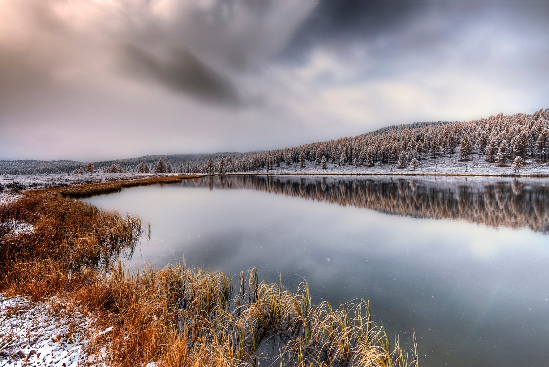 altai autumn october snow