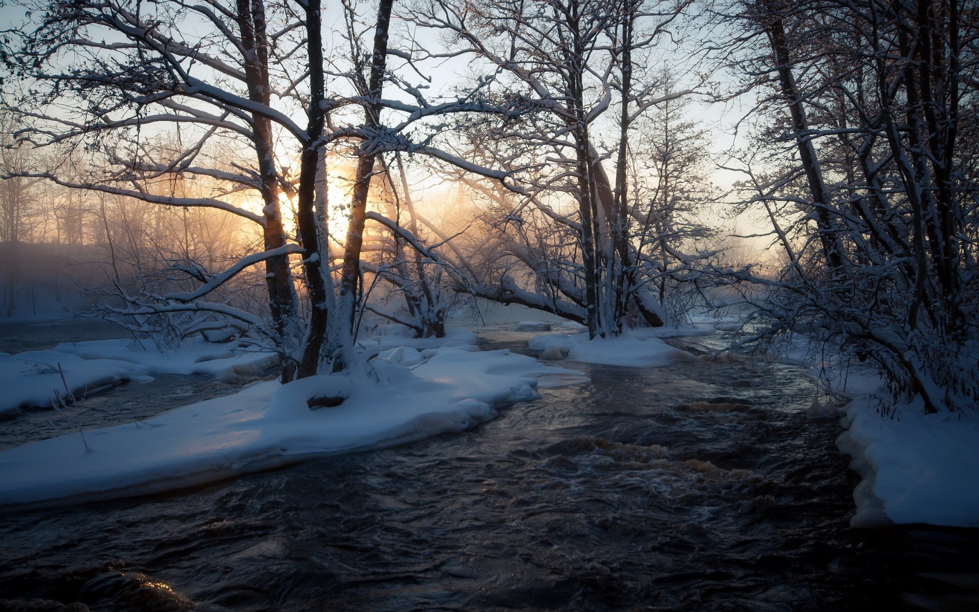 río invierno naturaleza