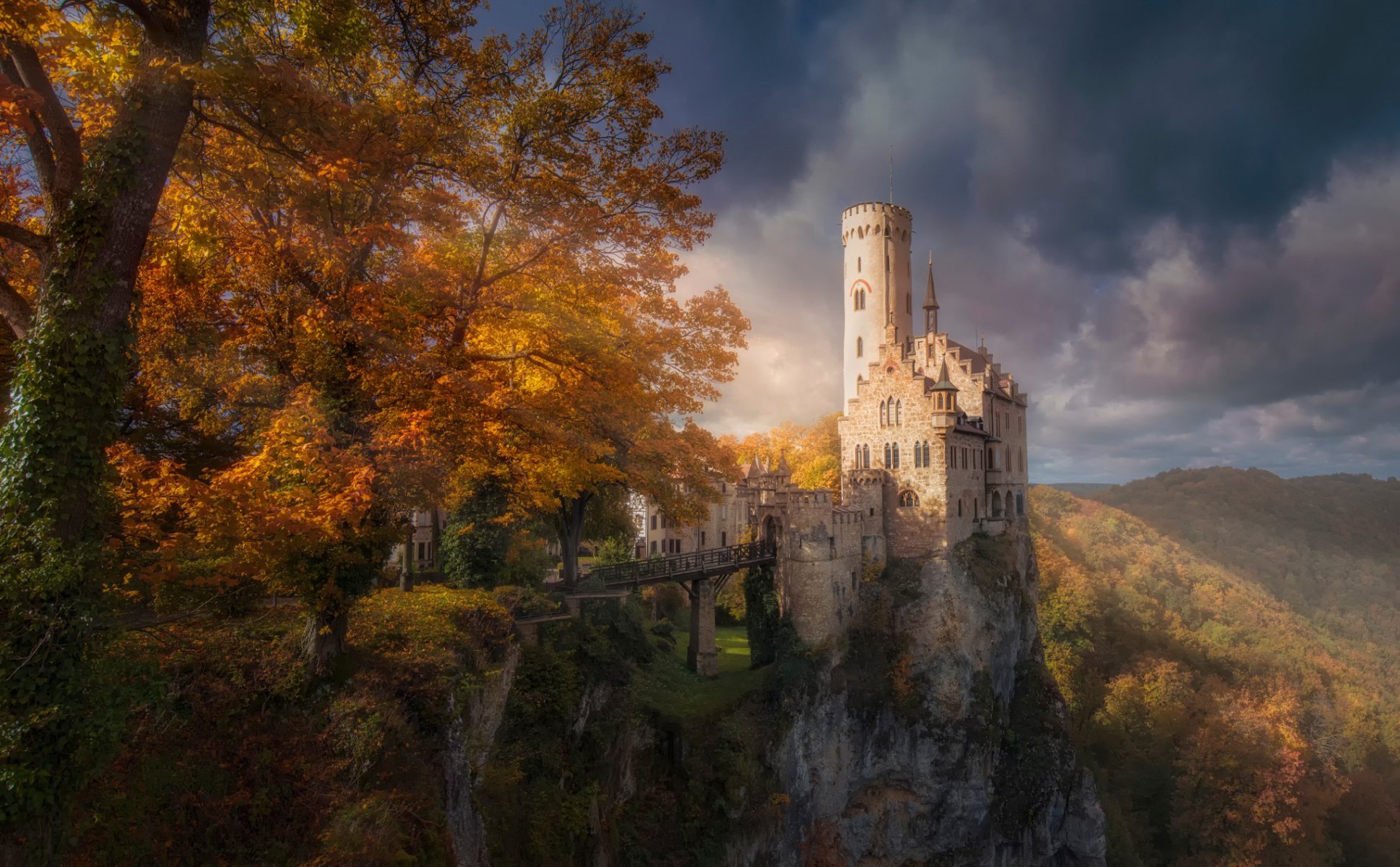 alemania castillo paisaje otoño