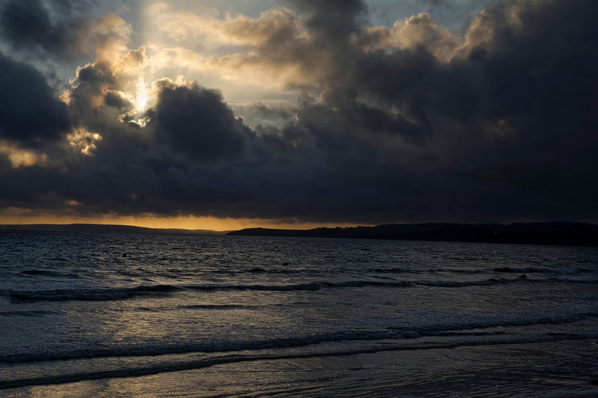 bretagne france mer coucher de soleil