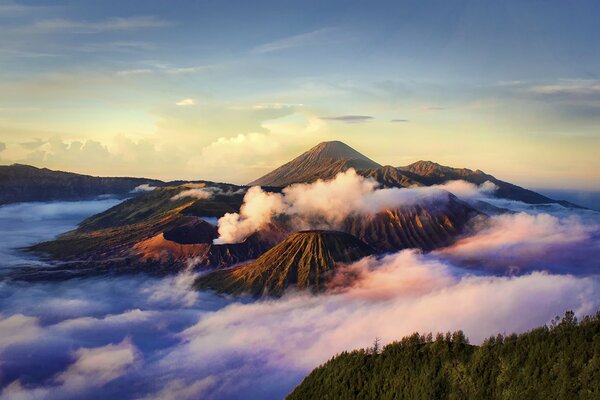 Parque nacional, Java, volcán bromo, paisaje hermoso