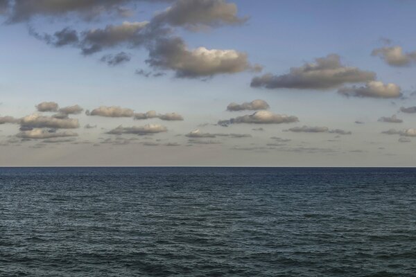 Clouds in the sky over the sea in Spain