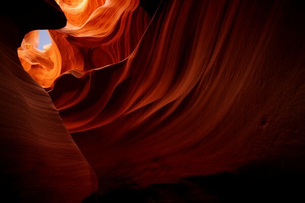 Rocks in red tones in antelope Canyon