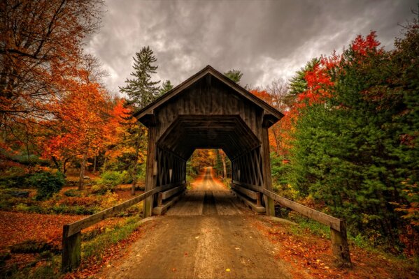 The bridge and the road running over the horizon