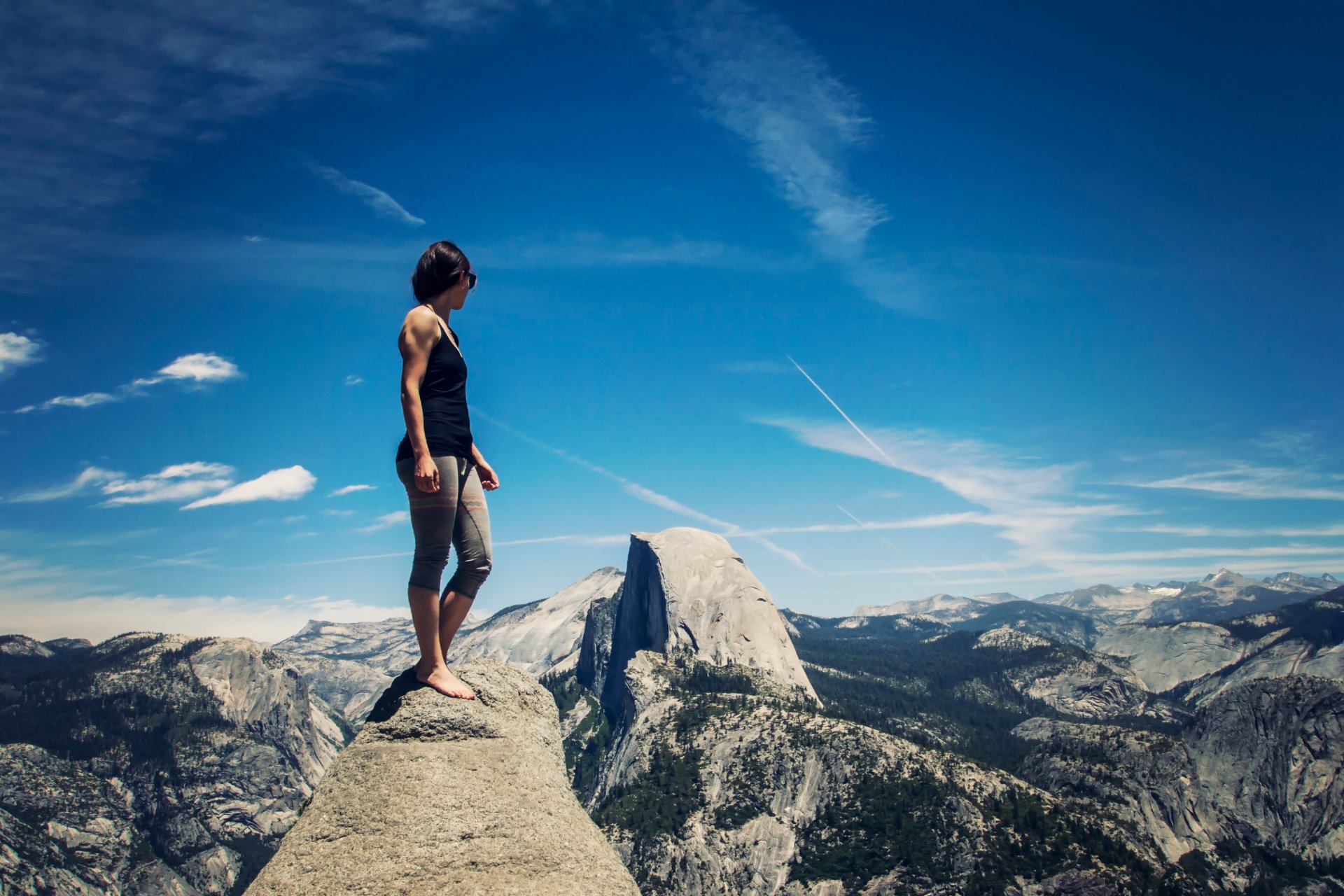 yosemite malerisches tal sierra nevada kalifornien mädchen ansicht