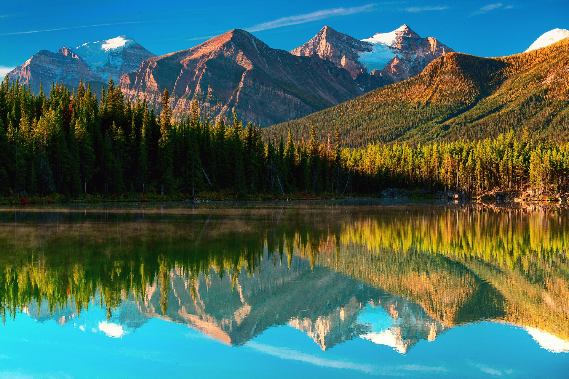 canadá lago herbert montañas bosque