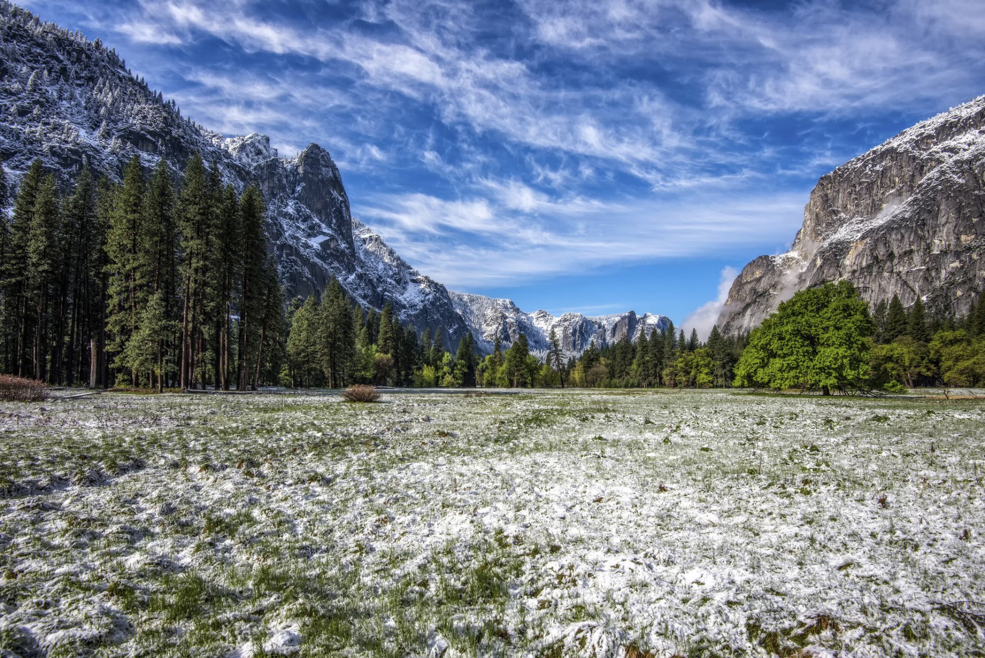 yosemite kalifornien berge schnee