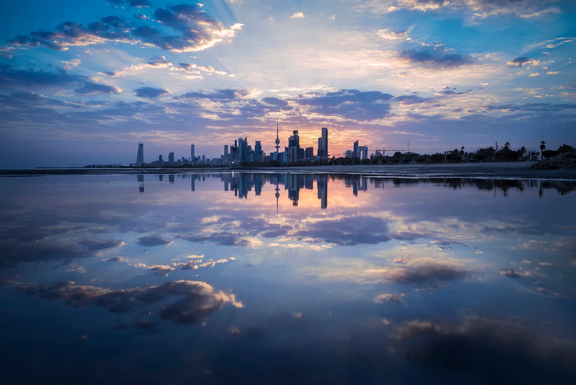 stadt reflexion.wolken kuwait