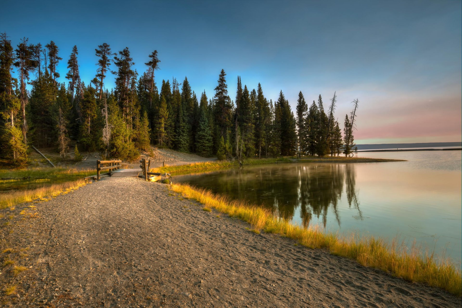 lago loroga bosque puente árboles naturaleza