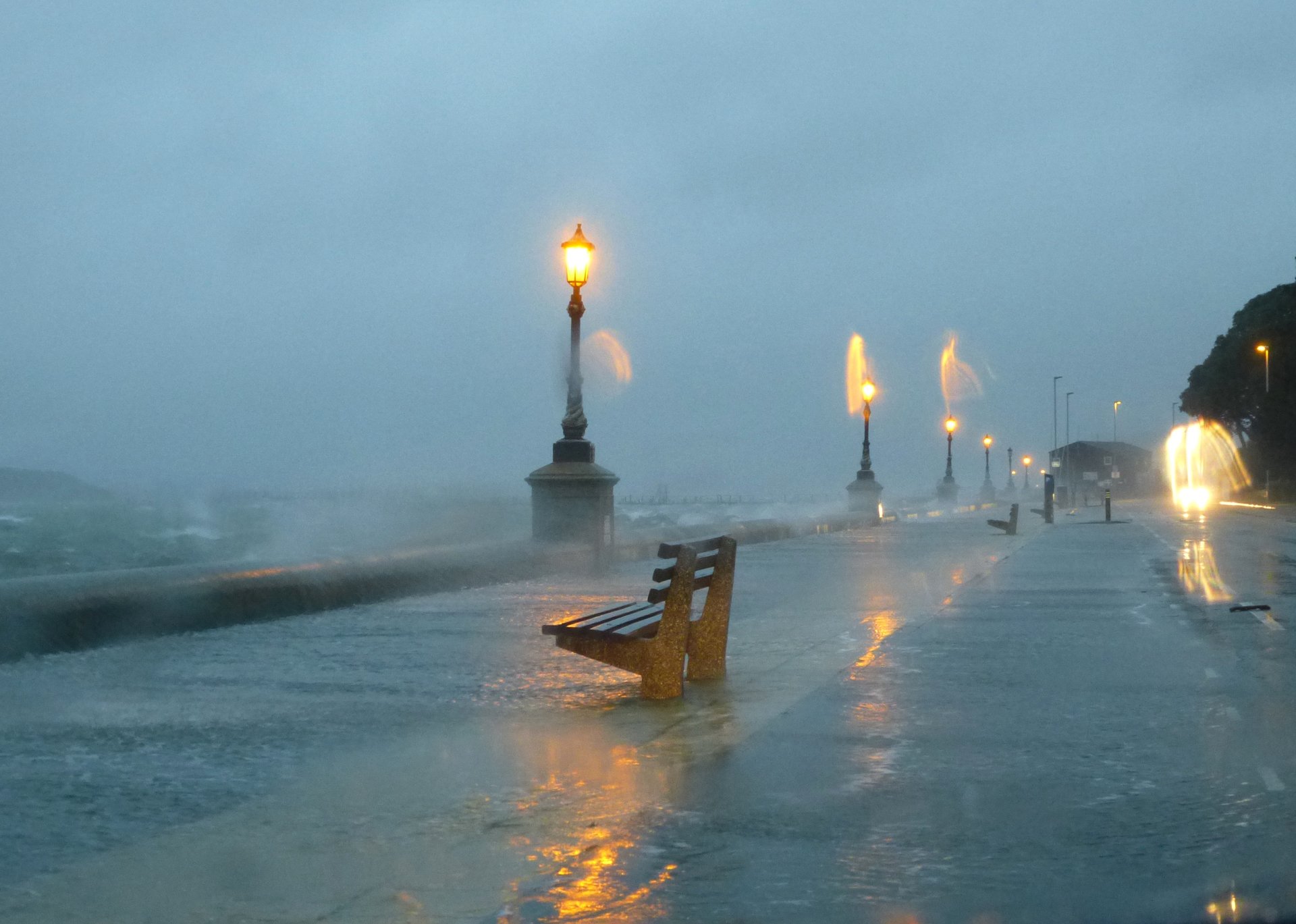 cielo terraplén tormenta huracán salpicaduras banco linternas