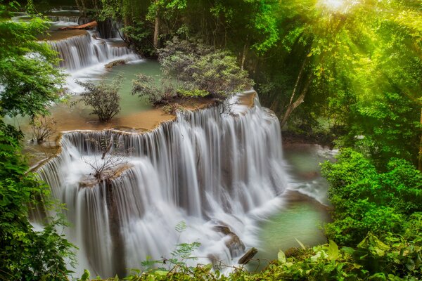 Cascada en Tailandia en la selva verde