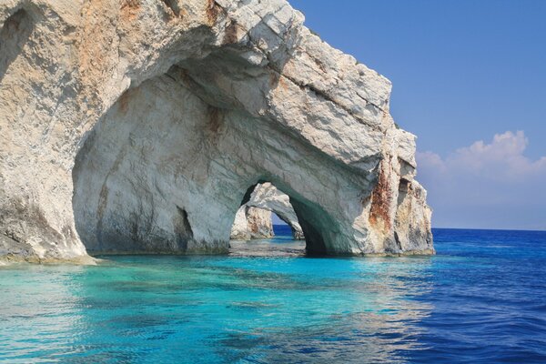 Seascape with a large rock